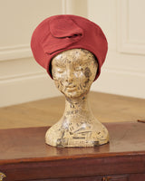 1940s Leaf Halo Beret - Rosewood