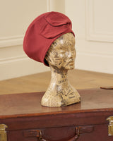 1940s Leaf Halo Beret - Rosewood