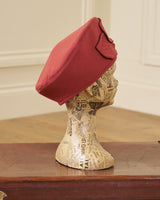1940s Leaf Halo Beret - Rosewood