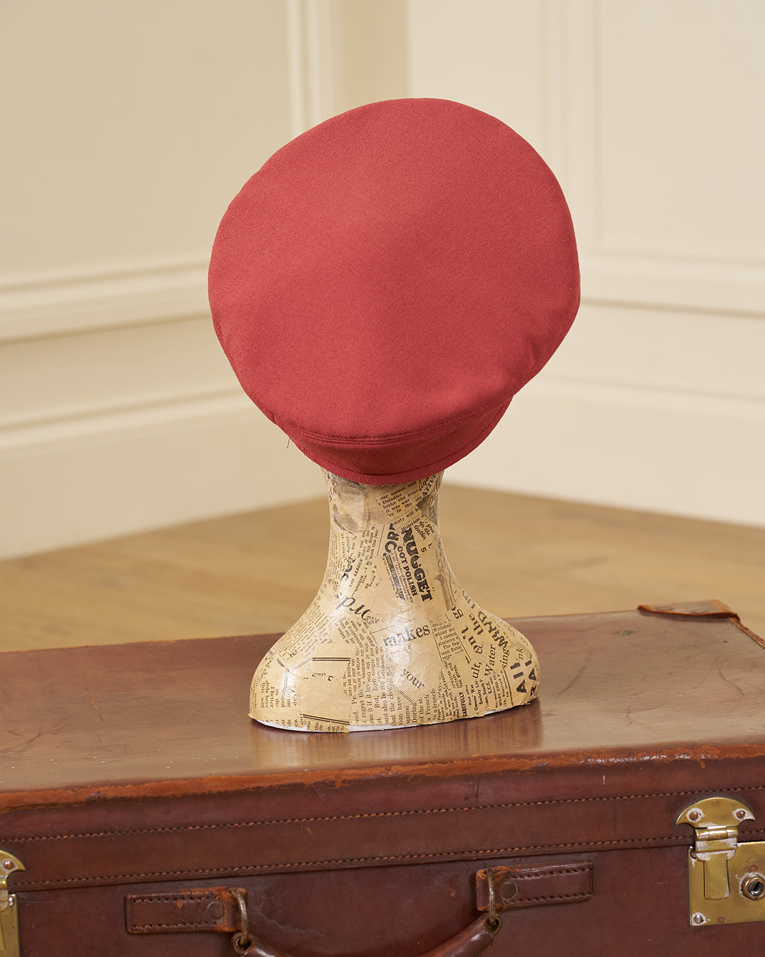 1940s Leaf Halo Beret - Rosewood