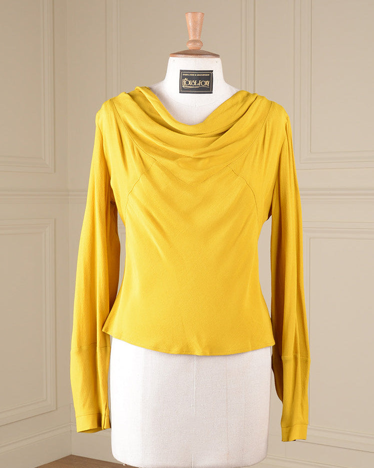 1930s Harlow Cowl Neck Blouse - Sample