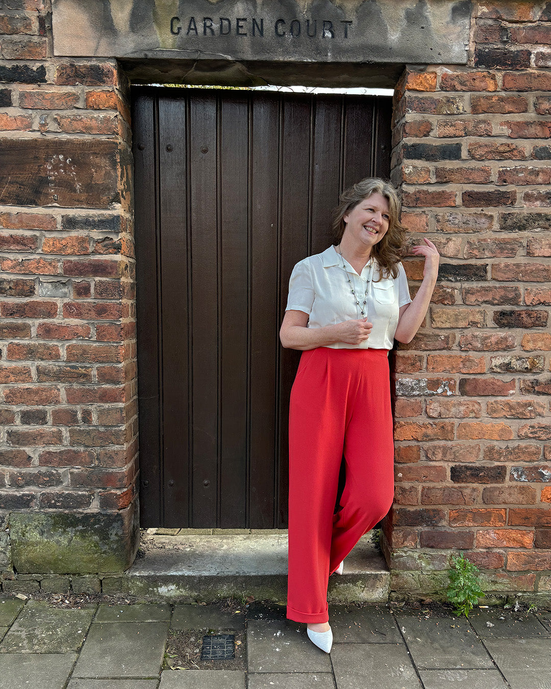 40s Hepburn Pleated Trousers - Terracotta