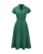 Pretty 40s Hostess Dress in Emerald