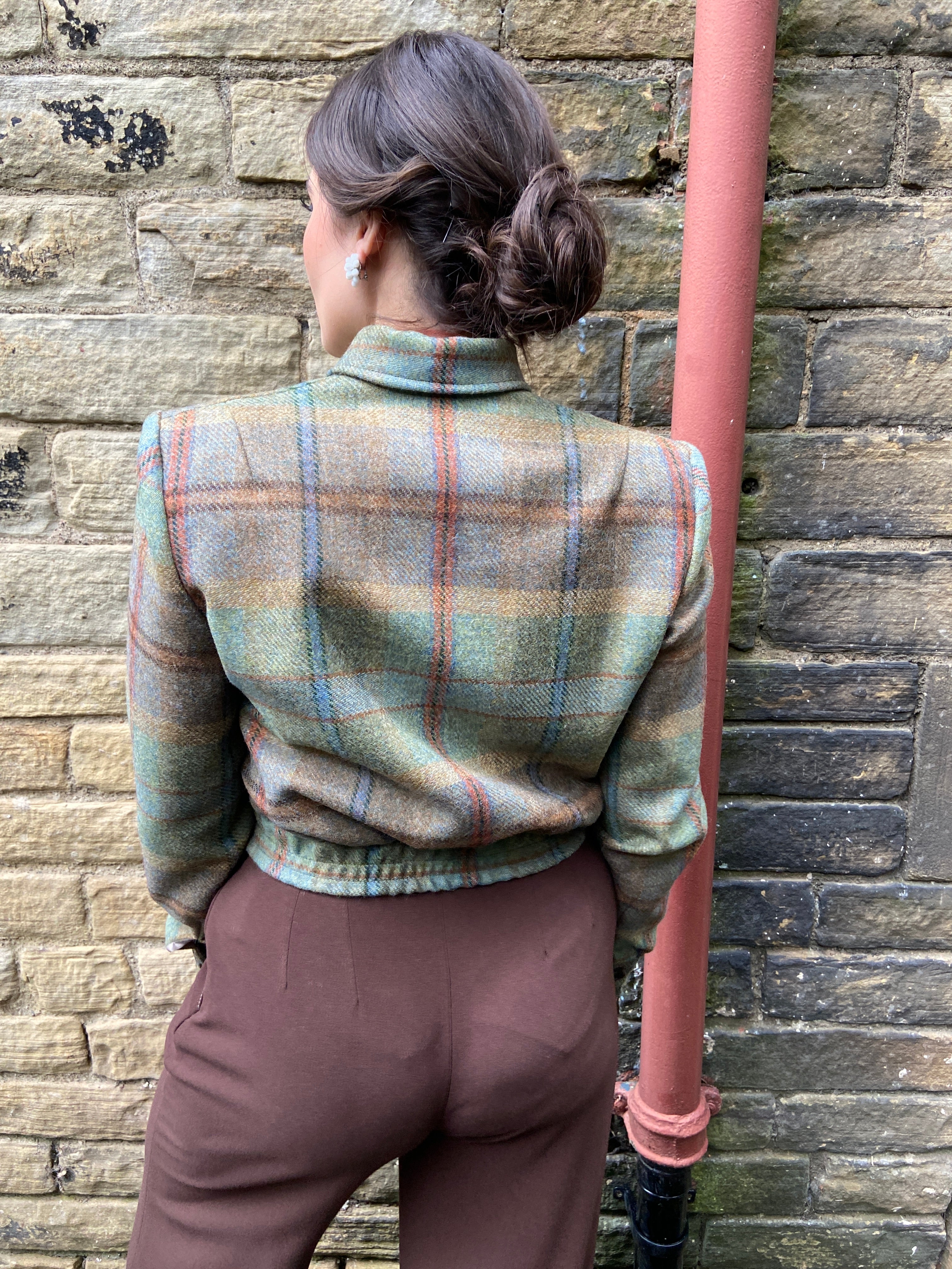 40s Americana Zip Jacket - Green Check