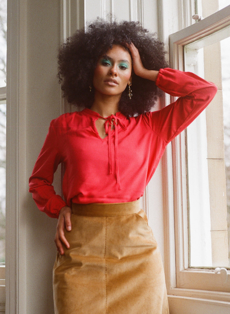 70s Peasant Blouse - Fire