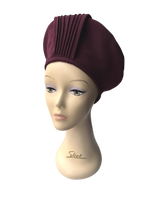 1940s Halo Beret - Aubergine