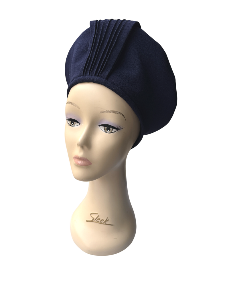 1940s Halo Beret - Navy