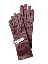 Vintage Gloves in Brown Satin