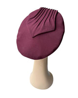 1940s Halo Beret - Aubergine