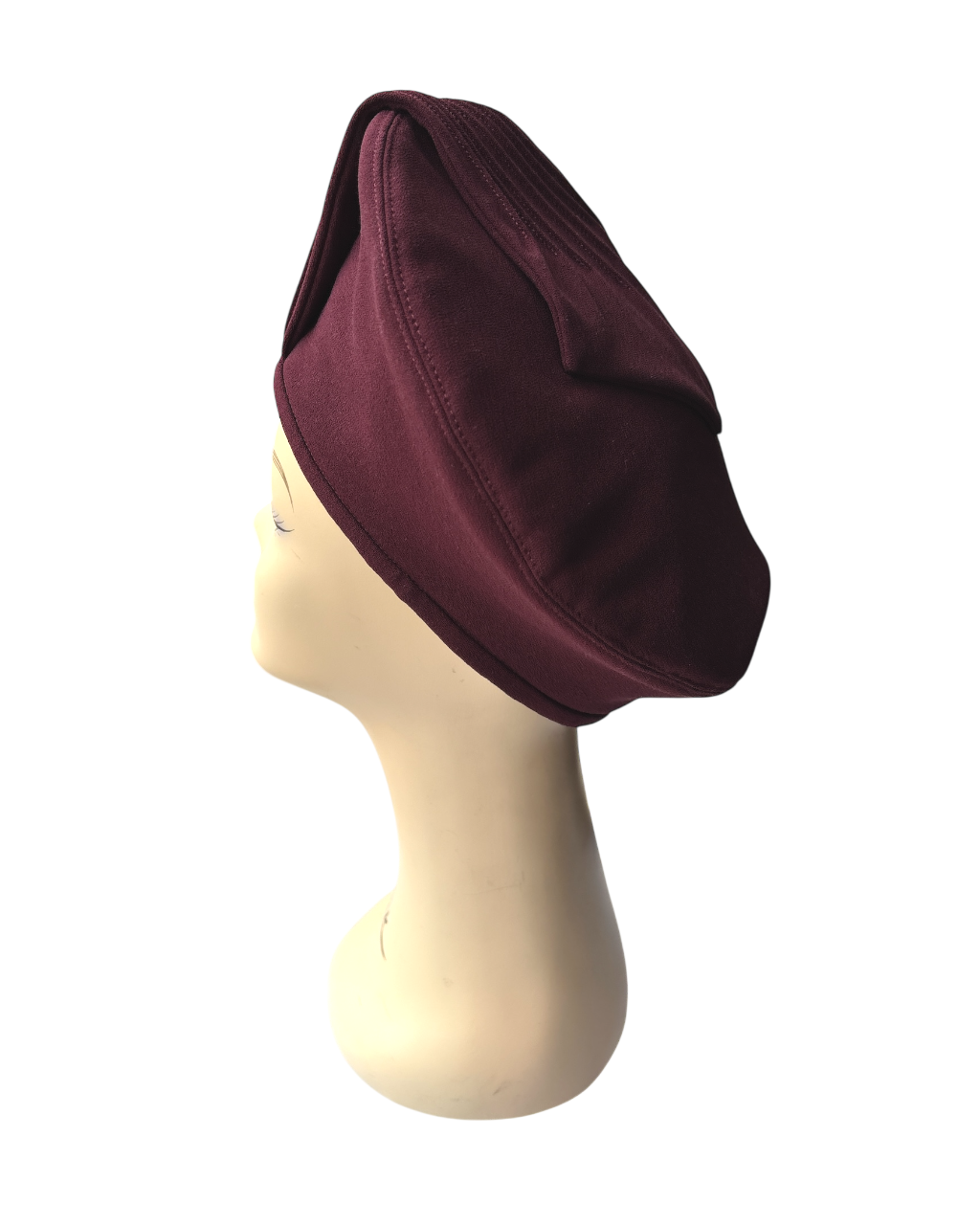 1940s Halo Beret - Aubergine
