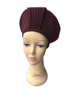 1940s Halo Beret - Aubergine