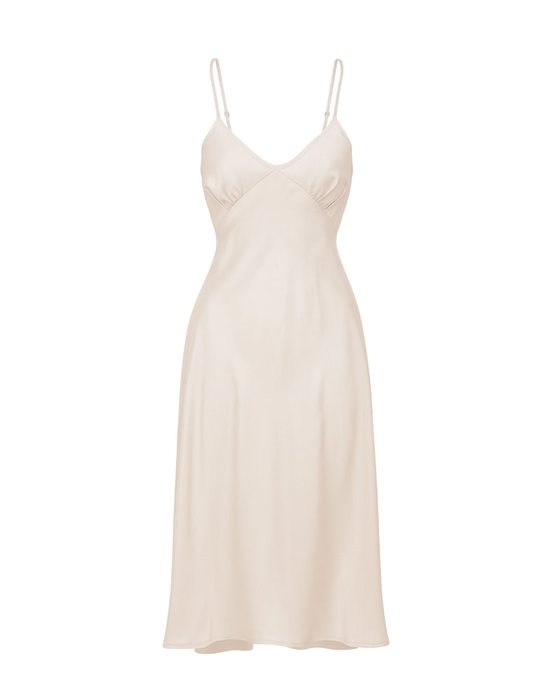 1930s Luxe Bias Cut Slip - Warm Ivory Silk Blend