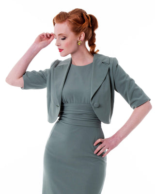 1960s Jackie O Dress & Jacket - Sage