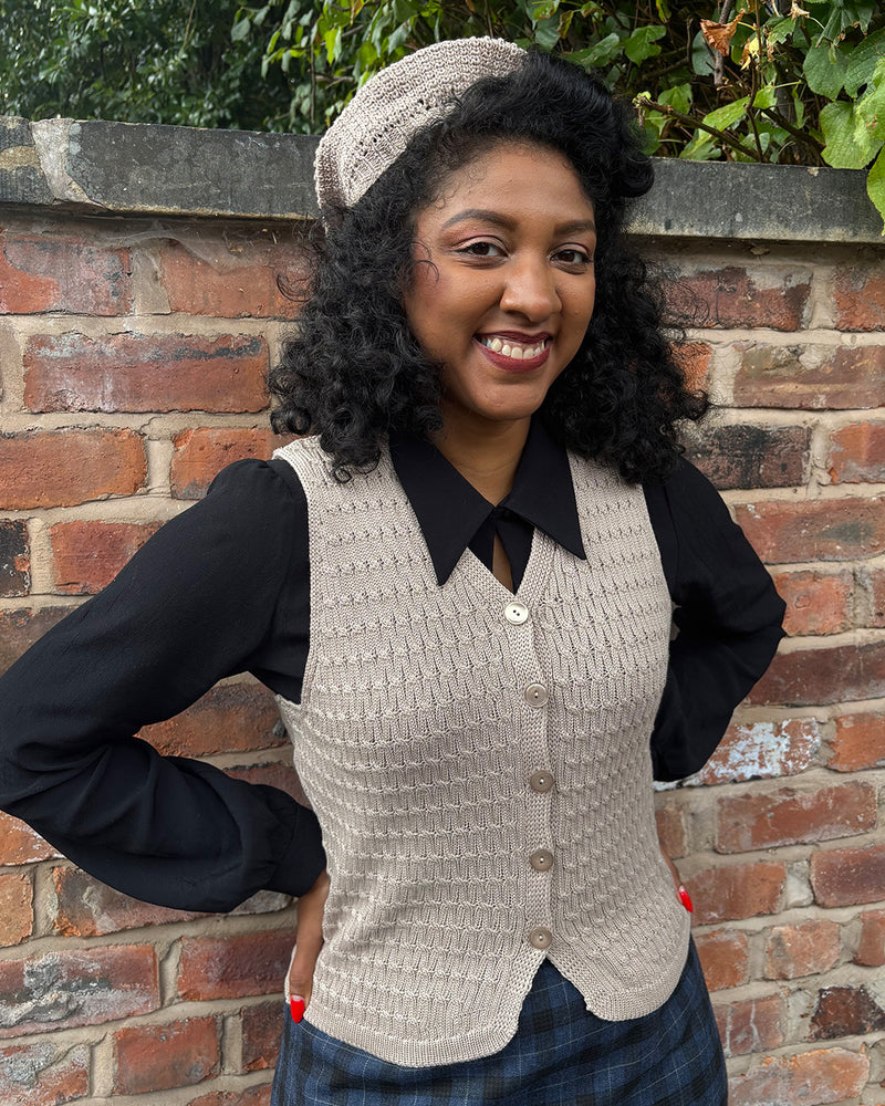 Knitted Waistcoat - Pearl