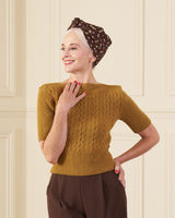 Lana Cable Crop Sweater - Mustard Merino Wool