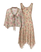 1920s Laverne Dress and Kimono - Hydrangea Georgette