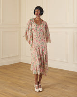 1920s Laverne Dress and Kimono - Hydrangea Georgette