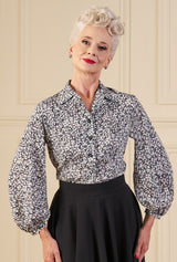 1950s Lola Blouse in Moonflower
