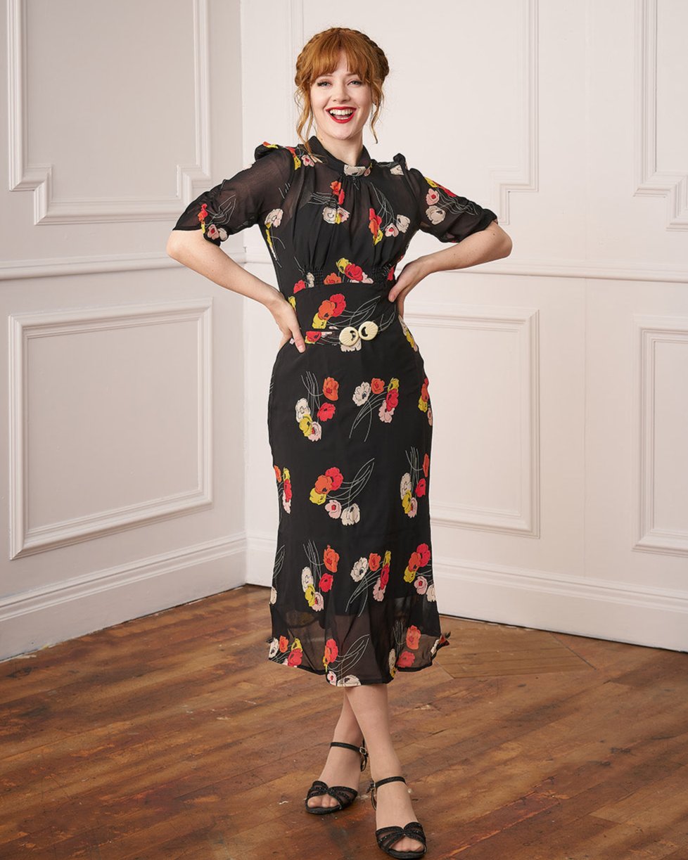 1930s Loretta Bias Dress & Slip - Poppy