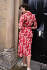 1930s Loretta Bias Dress in Rouge Tide