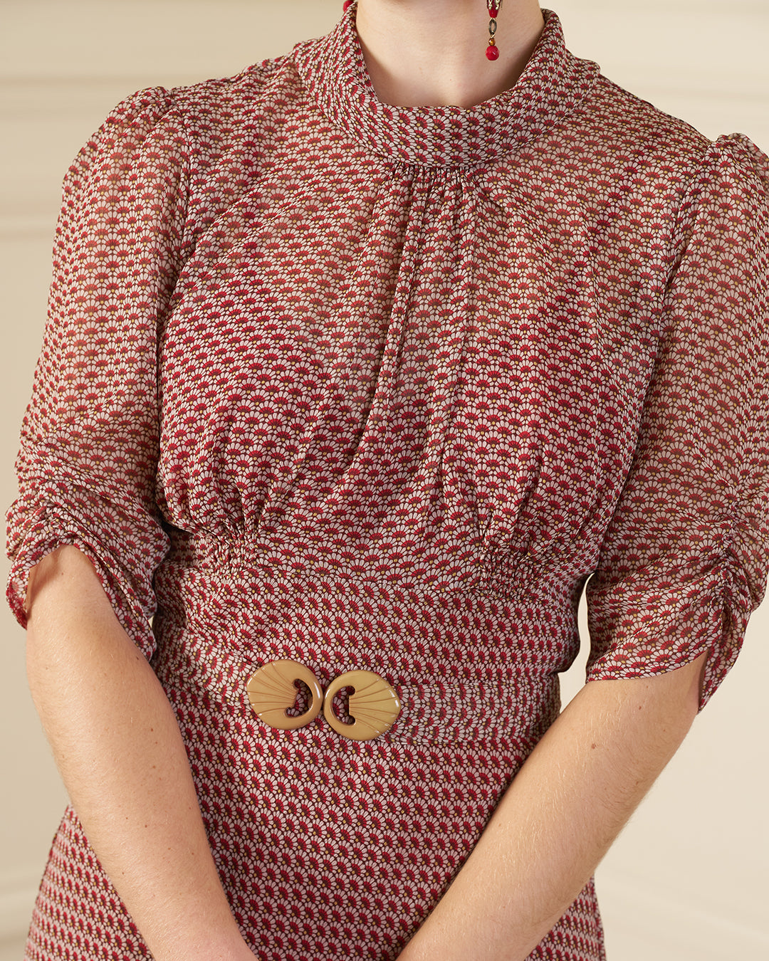 1930s Loretta Bias Dress - Art Deco Fan Georgette