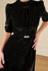 1930s Loretta Bias Dress - Liquorice