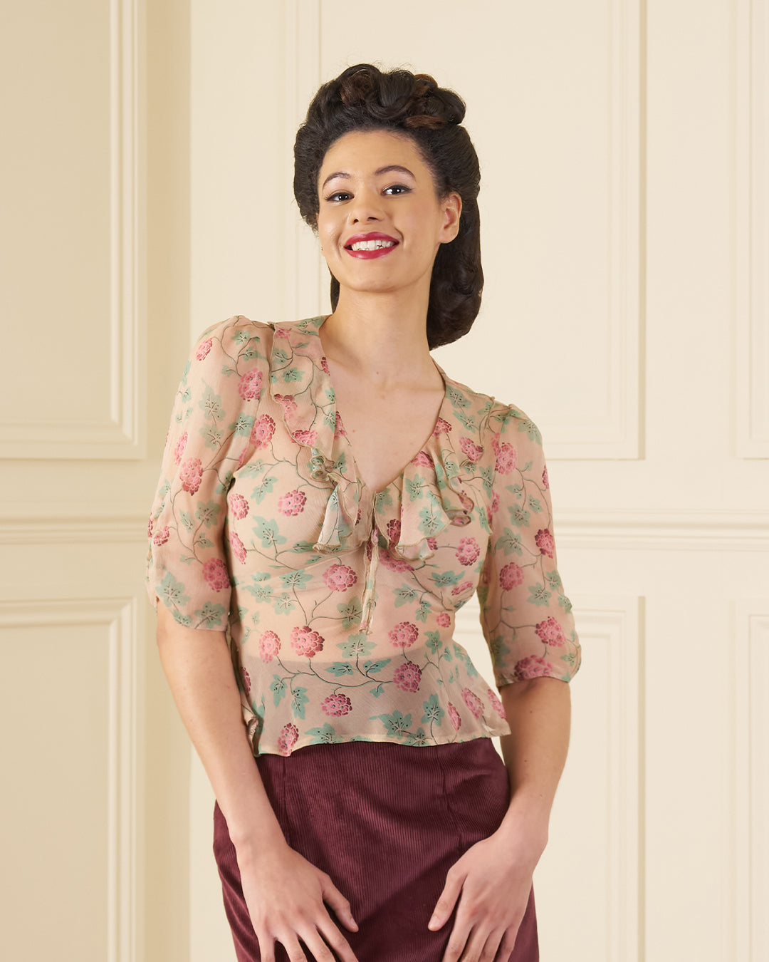 1930s Maddy Blouse - Hydrangea