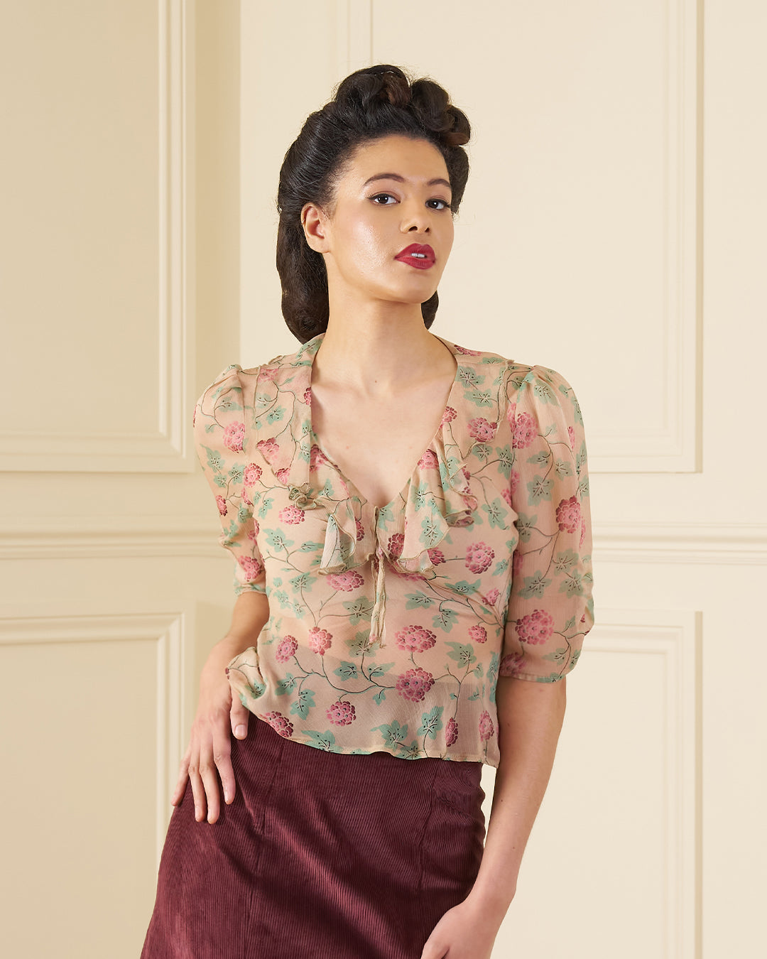 1930s Maddy Blouse - Hydrangea