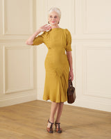 1940s Madison Tea Dress - Mustard