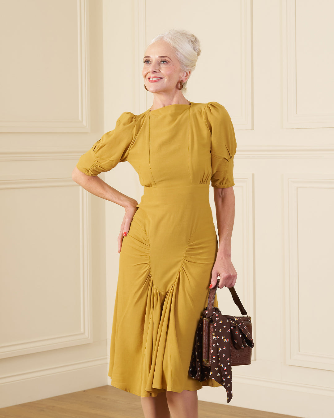 1940s Madison Tea Dress - Mustard