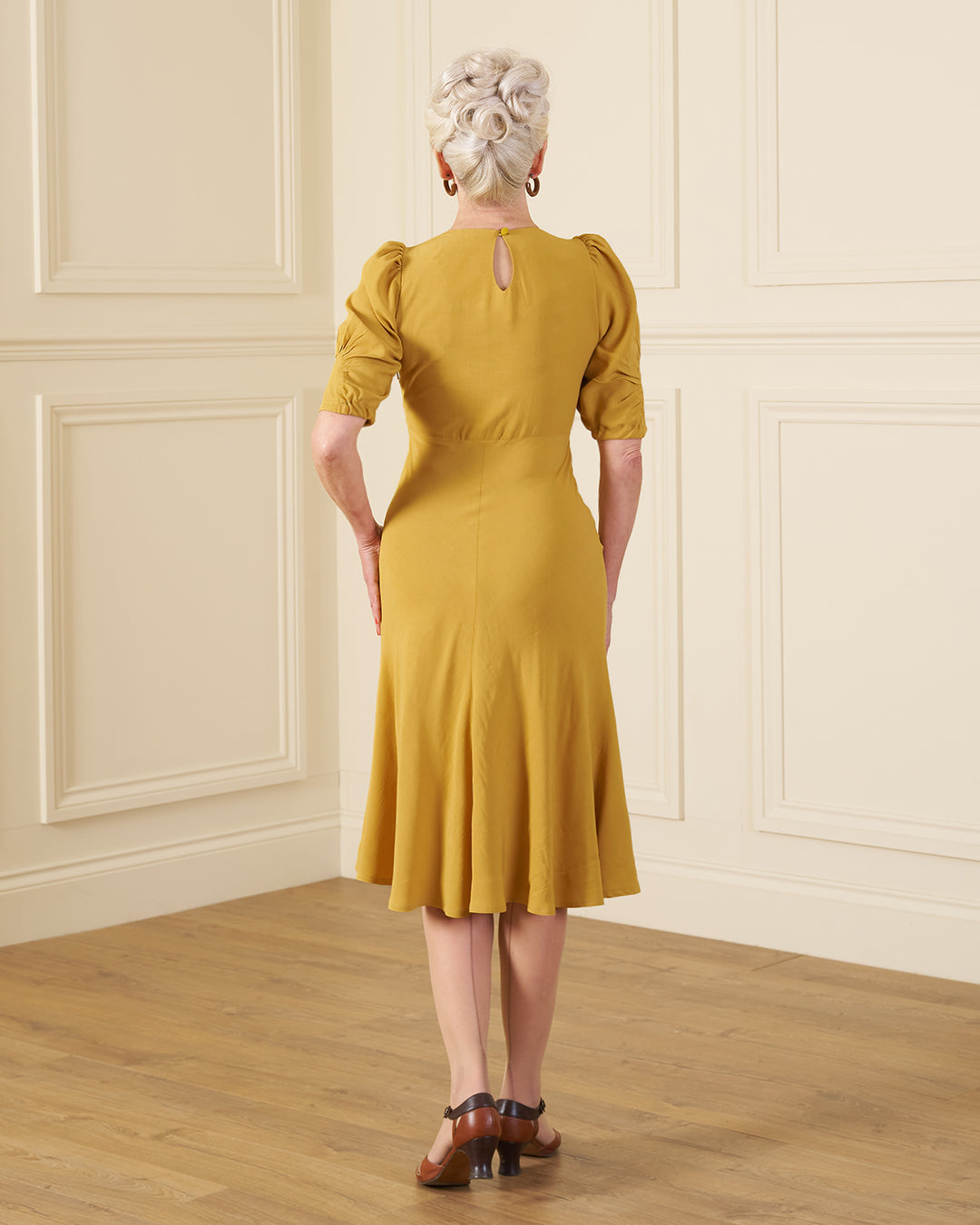 1940s Madison Tea Dress - Mustard