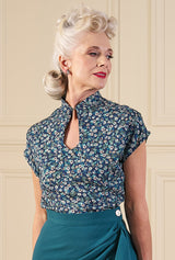 1940s Keyhole Blouse in Marguerite