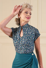 1940s Keyhole Blouse in Marguerite