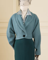 1950s Marilyn Crop Jacket - Duck Egg Wool
