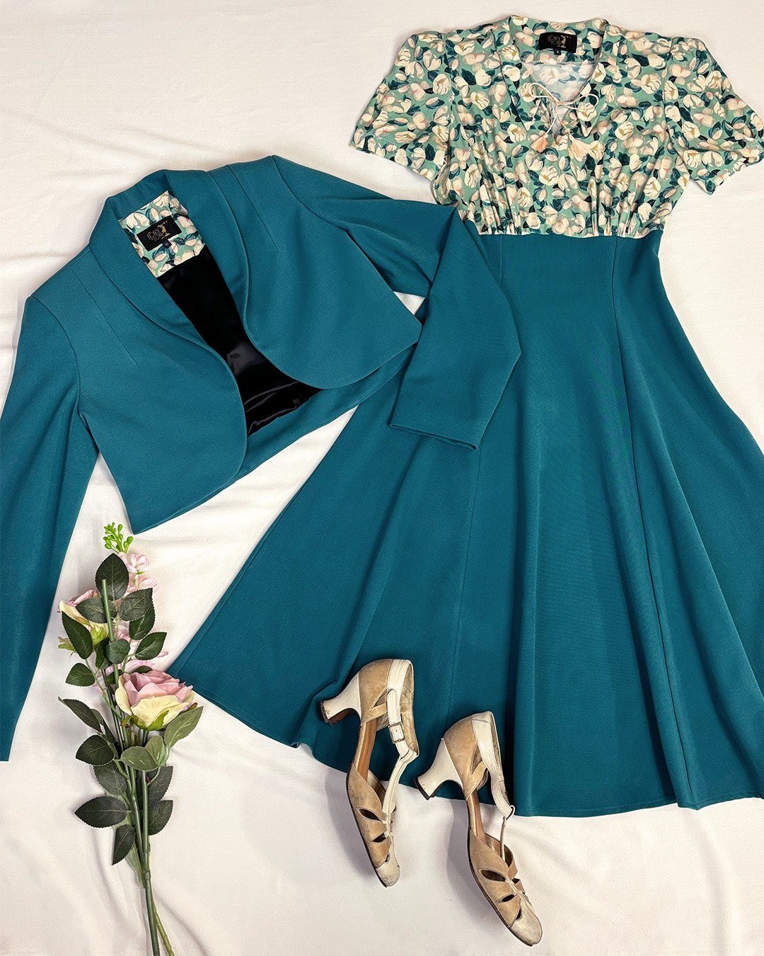 1940s Rosie Bolero - Teal