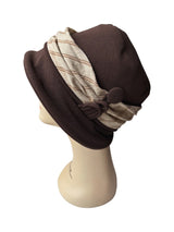 1930s Mayfair Hat in Brown and Stripe