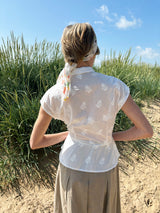 1930s / 50s Merle Vintage Fusion Blouse - Ivory Motif
