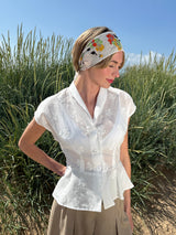1930s / 50s Merle Vintage Fusion Blouse - Ivory Motif