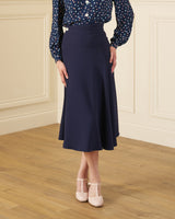 1930s Swirl Skirt - Navy - model shot