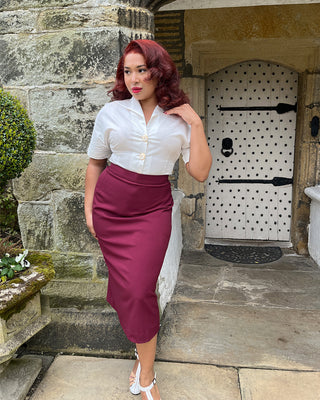 50s Perfect Pencil Skirt - Wine