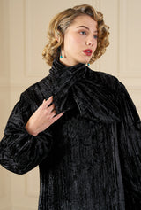1920s Opera Coat in Black Velvet