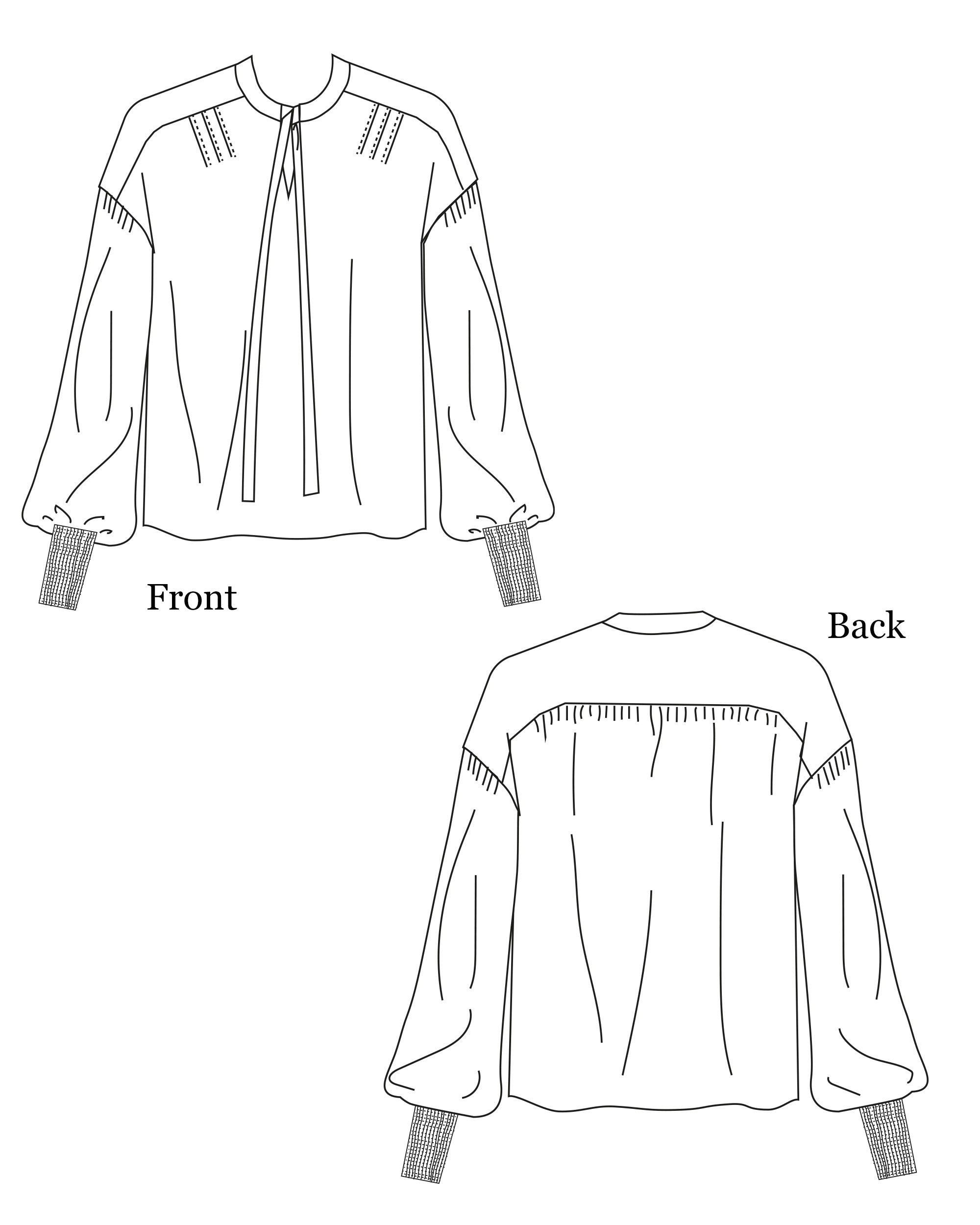 1930s Poet Blouse - Ocean Pearl