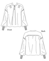 1930s Poet Blouse - Ocean Pearl