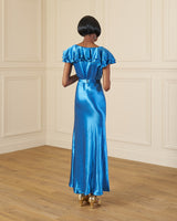 1930s Pandora Bias Cut Gown - Marine Satin