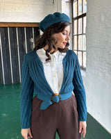 1940s Datemaker Cardigan - Petrol