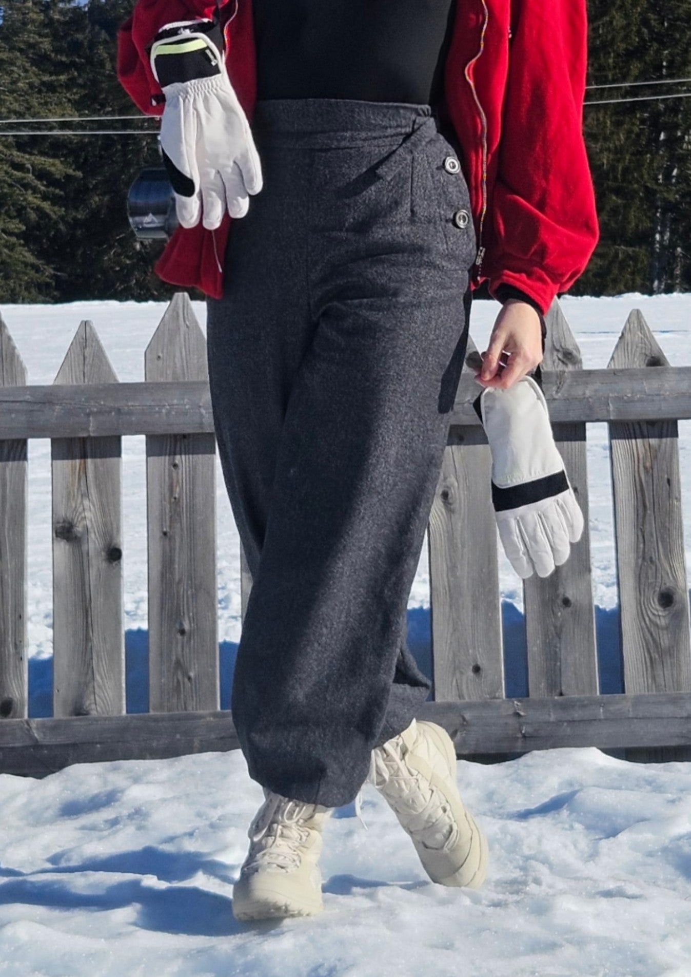 Vintage Ski Pants Charcoal wool House of Foxy