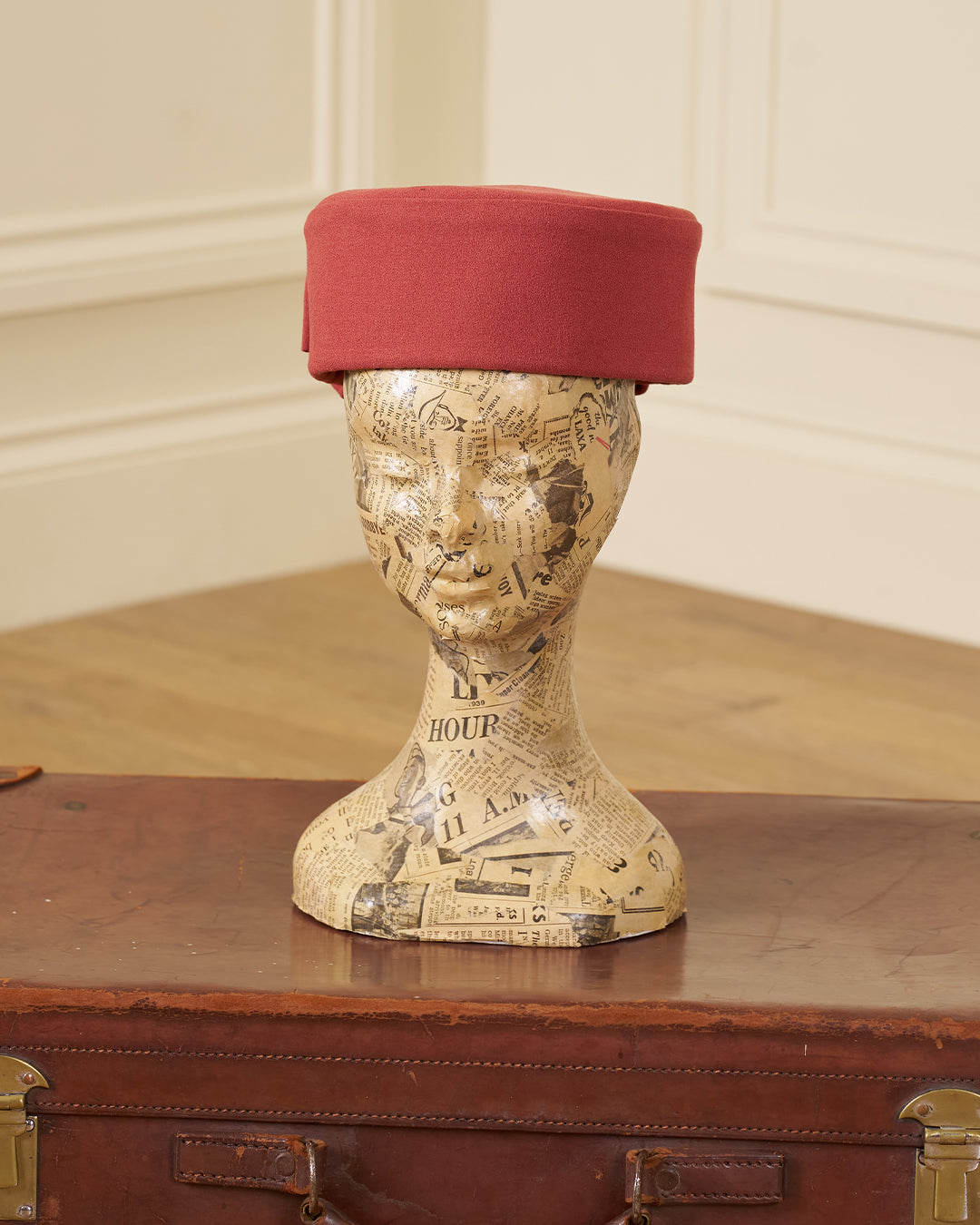 1960s Pill Box Hat - Rosewood