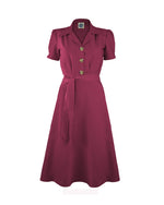 Pretty Retro 40s Shirt Dress - Wine