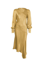 1920s Queenie Dress in Gold Satin
