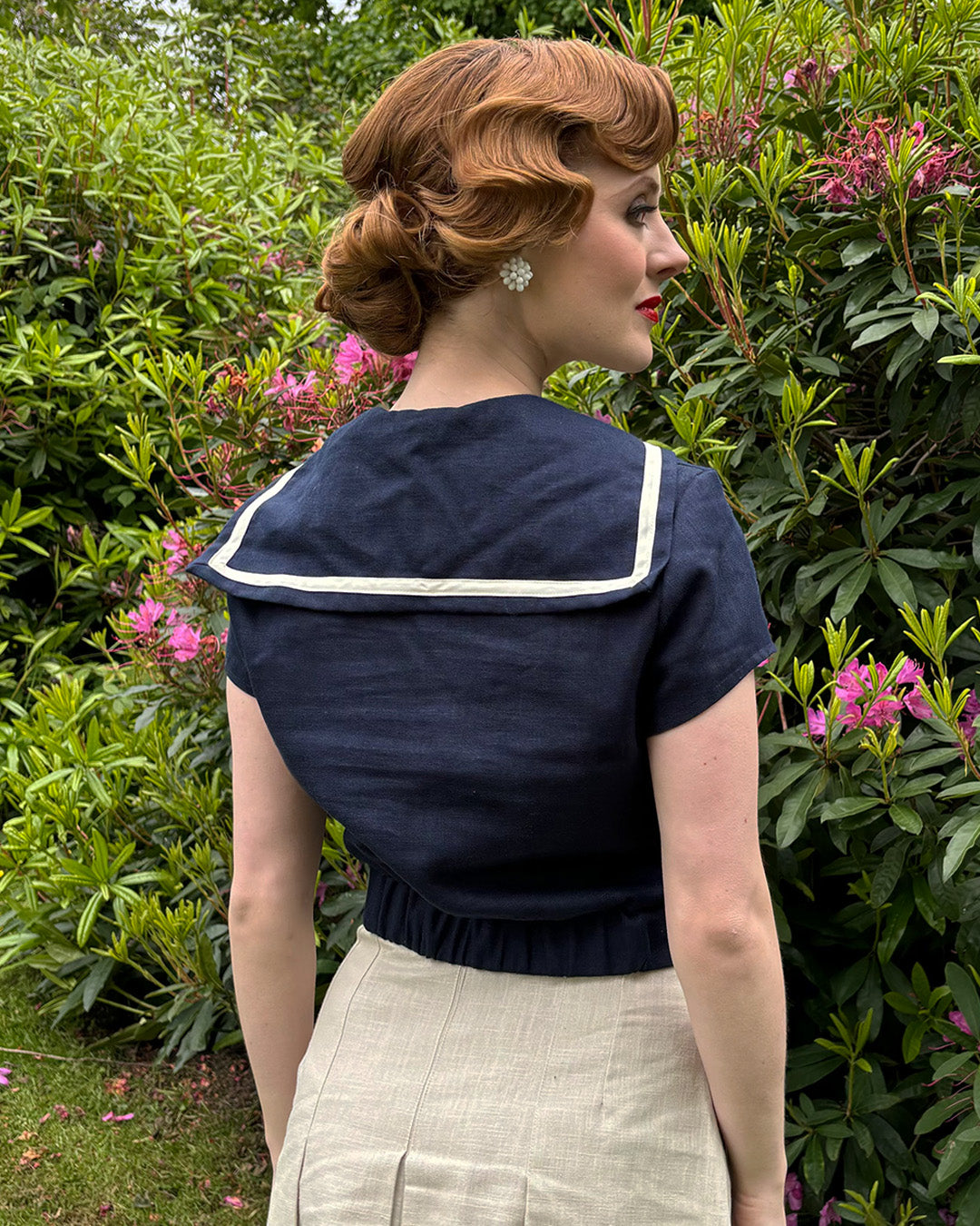 1930s Sailor Top in Navy